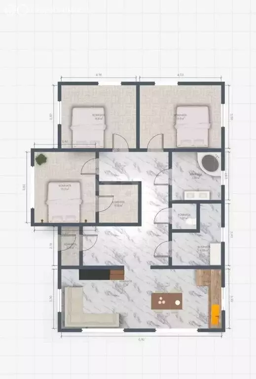 Дом в Кострома, Лазурная улица (150 м) - Фото 0