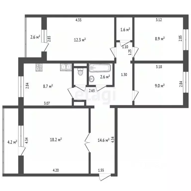 4-к кв. Хабаровский край, Комсомольск-на-Амуре 66-й кв-л, бул. Юности, ... - Фото 1