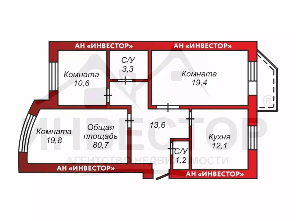3-к кв. Челябинская область, Челябинск ул. Сергея Герасимова, 27 (80.7 ... - Фото 1