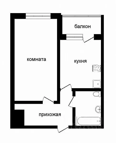 1-к кв. Тюменская область, Тюмень ул. Ветеранов Труда, 9Ак1 (33.0 м) - Фото 2