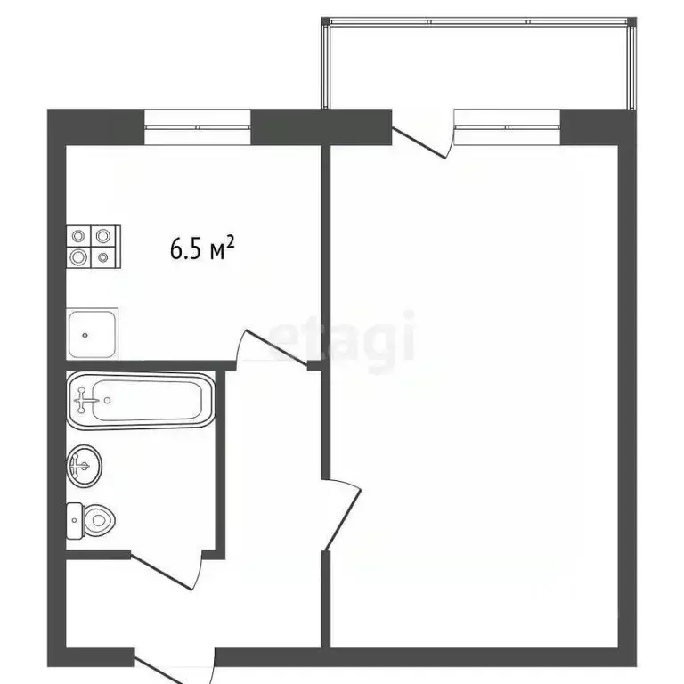1-к кв. Ярославская область, Рыбинск Крестовая ул., 124А (31.1 м) - Фото 1
