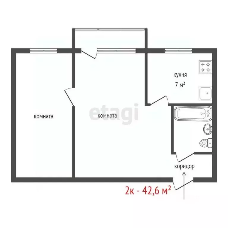 2-к кв. Свердловская область, Березовский ул. Максима Горького, 4А ... - Фото 2