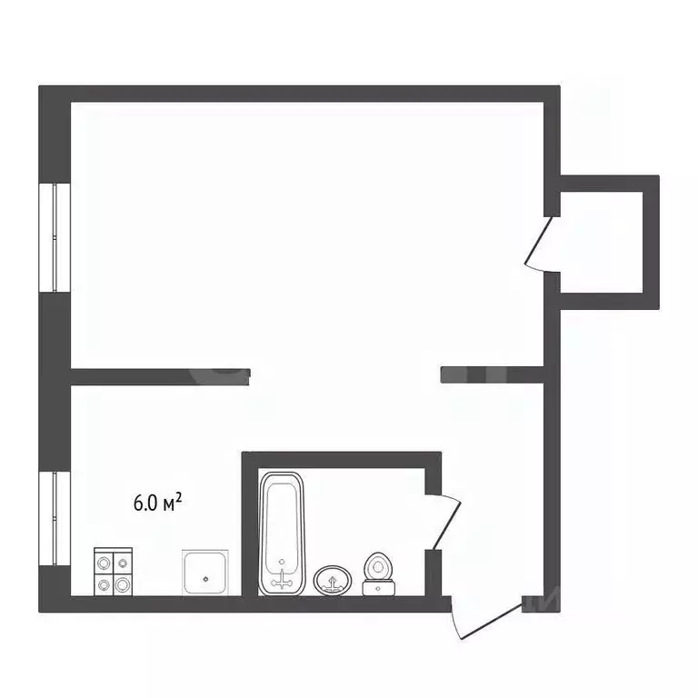 1-к кв. Тюменская область, Тюмень ул. Дзержинского, 62 (33.8 м) - Фото 1