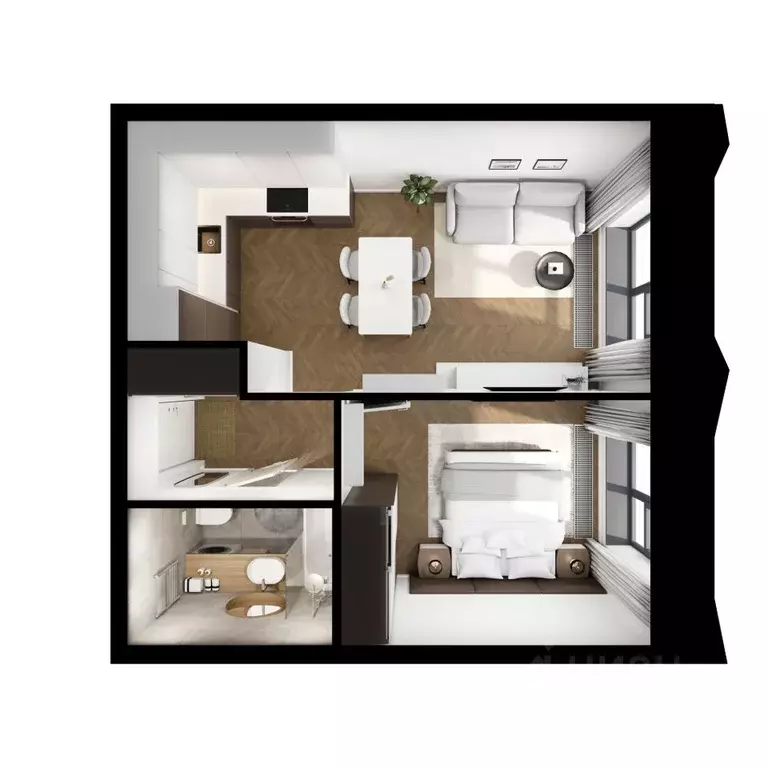 1-к кв. Татарстан, Казань Ботаническая 3 жилой комплекс, 2 (36.6 м) - Фото 2