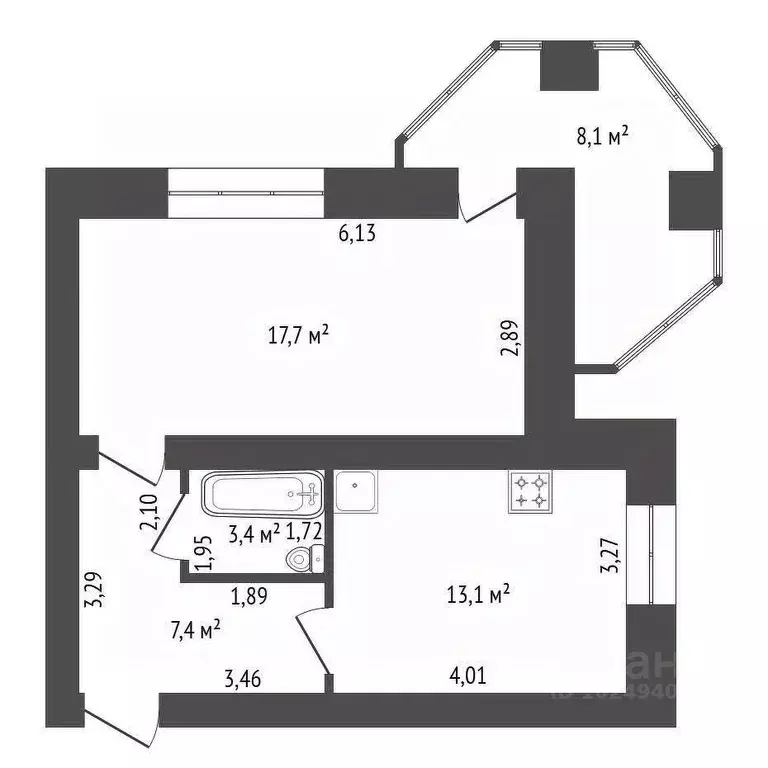 1-к кв. Башкортостан, Уфа бул. Тухвата Янаби, 22 (41.6 м) - Фото 1