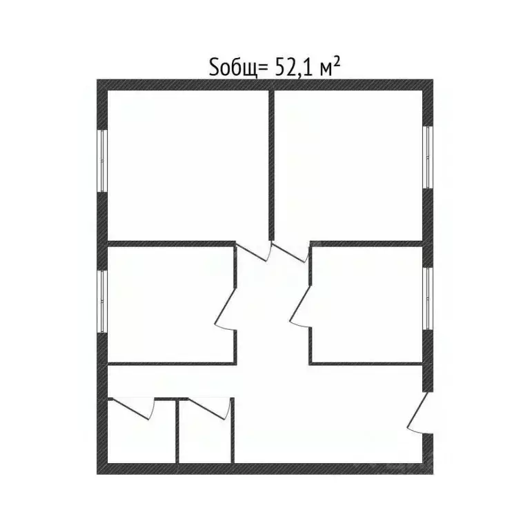 3-к кв. Брянская область, Фокино ул. Карла Маркса, 20 (52.1 м) - Фото 1