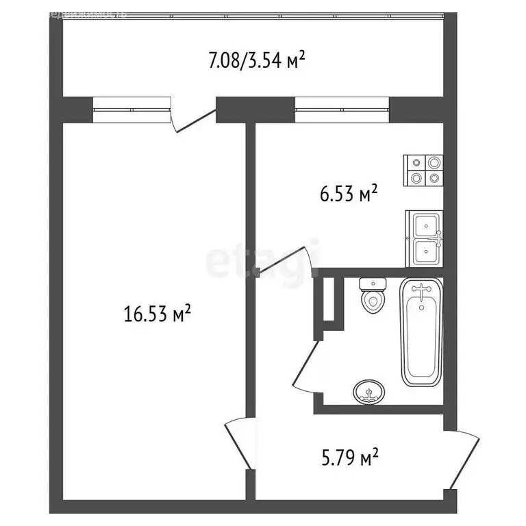 1-комнатная квартира: Челябинск, улица Хариса Юсупова, 78 (32 м) - Фото 1