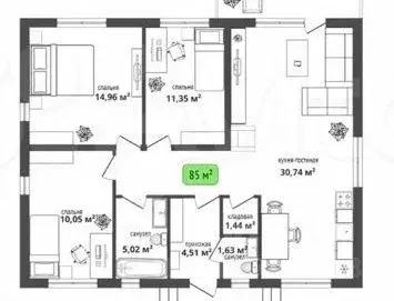 Дом в Пермский край, Березники ул. Циренщикова, 21 (85 м) - Фото 1