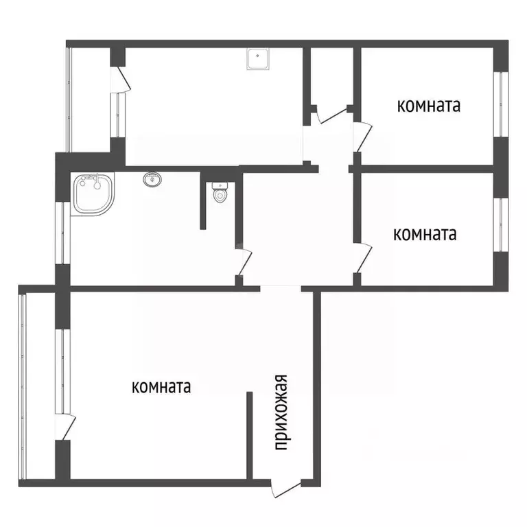 3-к кв. Красноярский край, Красноярск ул. Конституции СССР, 13 (77.8 ... - Фото 2