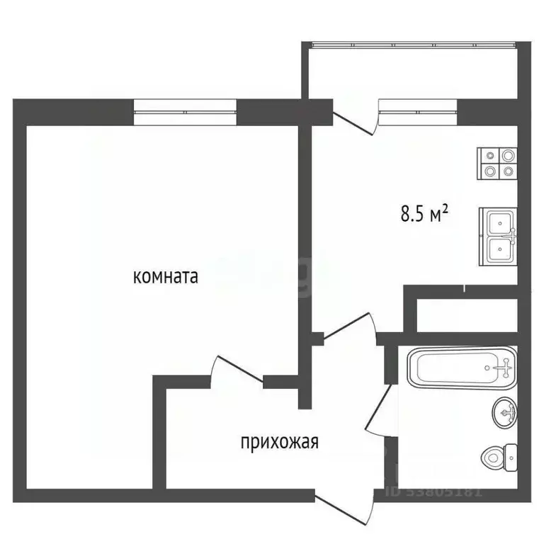 1-к кв. Ростовская область, Ростов-на-Дону просп. 40-летия Победы, ... - Фото 2