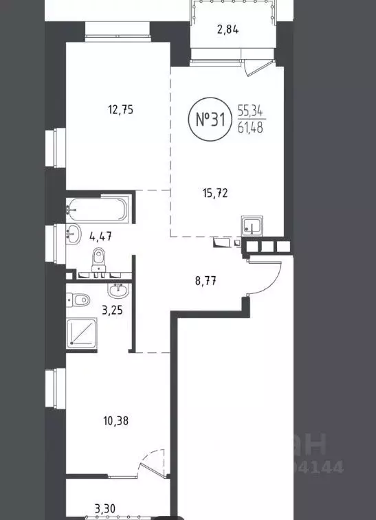 2-к кв. Иркутская область, Иркутск ул. Эдуарда Дьяконова, 11 (61.5 м) - Фото 0