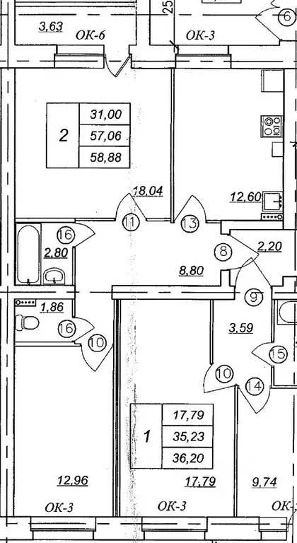2-к кв. Ярославская область, Ярославль Кавказская ул., 28А (58.88 м) - Фото 2