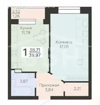 1-комнатная квартира: Воронеж, улица Независимости, 78Бк4 (39.97 м) - Фото 0