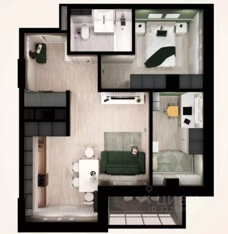 2-к кв. Саха (Якутия), Якутск Алгыс жилой комплекс (55.75 м) - Фото 2