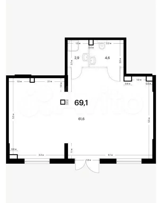 Создаю габ, Угловое; 1 линия; на перекрестке; 69м2 - Фото 1