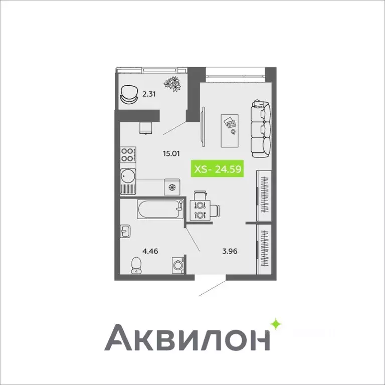 Студия Архангельская область, Архангельск Привокзальный мкр,  (24.59 ... - Фото 1