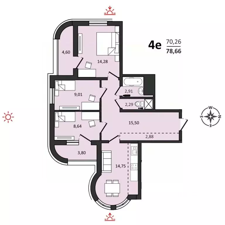 4-к кв. Хабаровский край, Хабаровск ул. Быстринская, 2 (78.66 м) - Фото 0