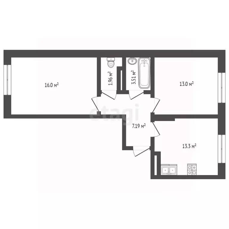 2-к кв. Ярославская область, Ярославль проезд 2-й Брагинский, 10 (55.3 ... - Фото 2