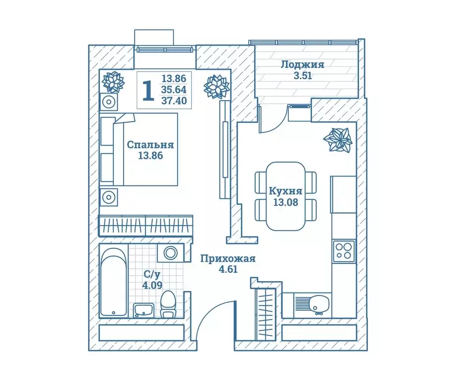 1-комнатная квартира: Монино, улица Генерала Ковачевича, 5к1 (37.6 м) - Фото 1