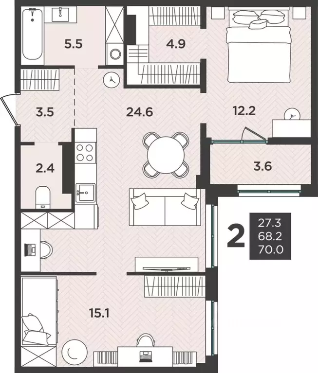 3-к кв. Архангельская область, Северодвинск  (70.0 м) - Фото 0