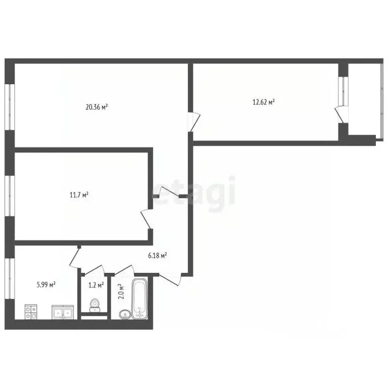 3-к кв. Москва Стройковская ул., 10 (59.0 м) - Фото 2
