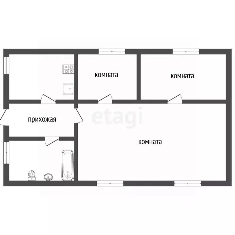 Дом в Крым, Сакский район, с. Добрушино ул. Гагарина, 43 (54 м) - Фото 1