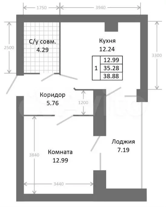 1-к. квартира, 42,5 м, 1/5 эт. - Фото 0