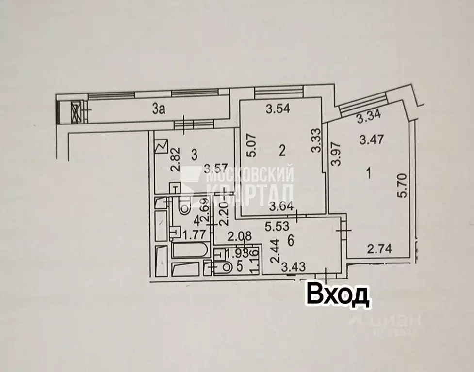 2-к кв. Москва Русаковская ул., 2 (67.2 м) - Фото 2