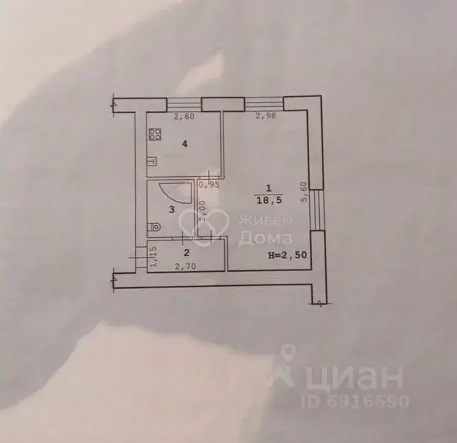 1-к кв. Волгоградская область, Волгоград Двинская ул., 3 (30.7 м) - Фото 2