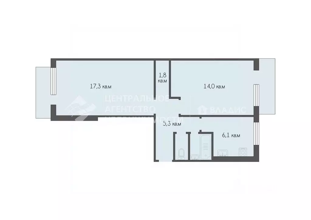 2-к кв. Рязанская область, Рязань Песочня тер., ул. Тимуровцев, 5к3 ... - Фото 2