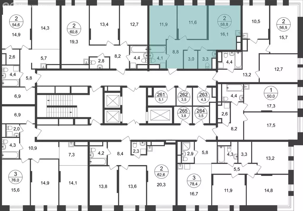 2-комнатная квартира: Московский, улица Никитина, 3к3 (56.9 м) - Фото 2