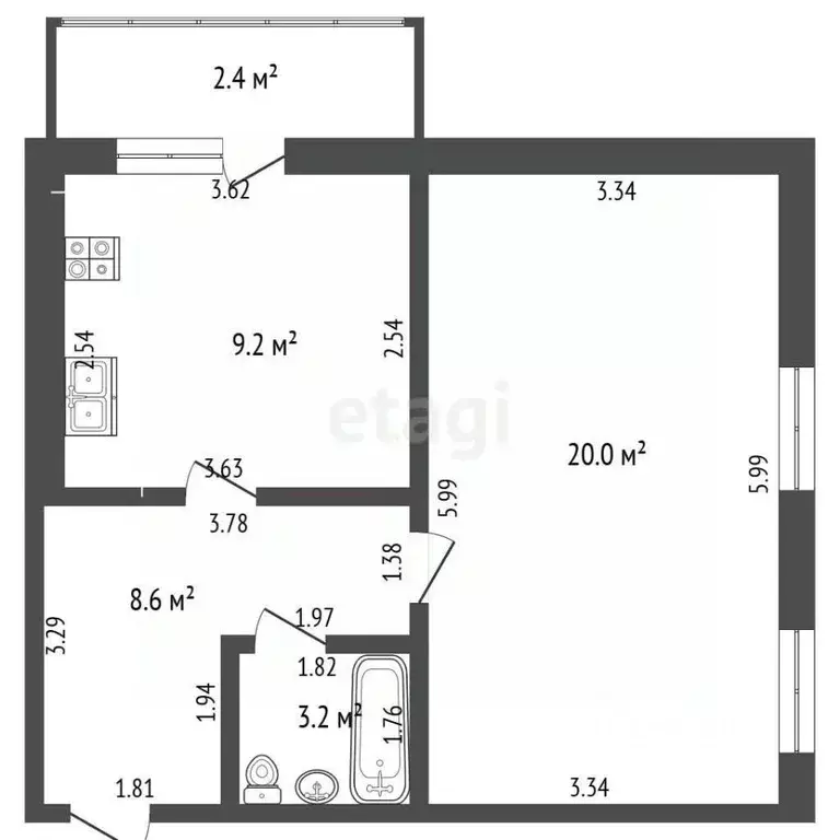 1-к кв. Мордовия, Саранск ул. Щорса, 10 (41.0 м) - Фото 2