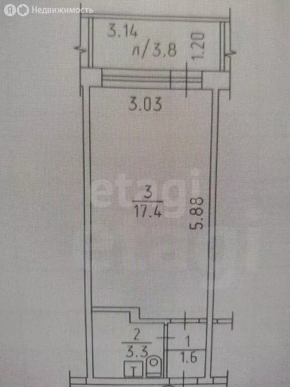 Квартира-студия: Ижевск, Ракетная улица, 28А (24.4 м) - Фото 1