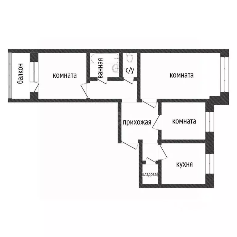 3-к кв. Курганская область, Курган Заозерный жилрайон, 2-й мкр, 8 ... - Фото 2