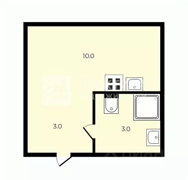 Студия Москва Болотниковская ул., 1К1 (16.0 м) - Фото 2