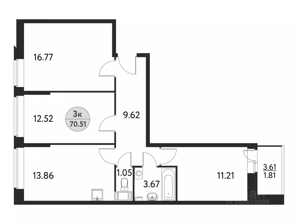 3-к кв. Московская область, Щелково Полевая ул., 4А (72.9 м) - Фото 1