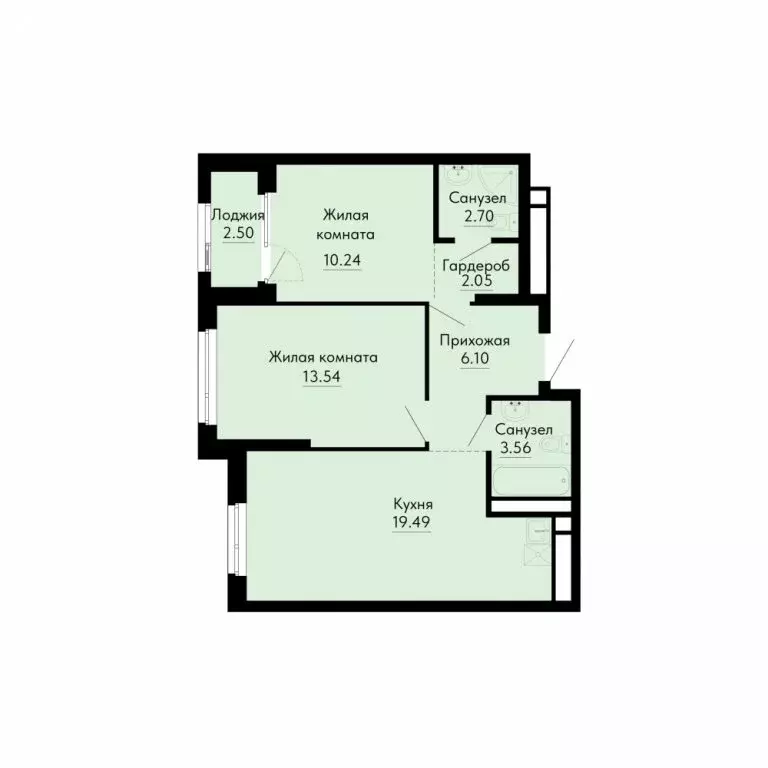 2-комнатная квартира: Екатеринбург, жилой район Юго-Западный, ЖК ... - Фото 1