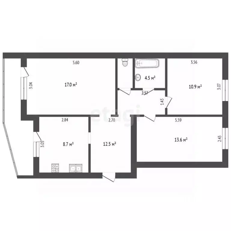 3-к кв. Нижегородская область, Кулебаки городской округ, Гремячево рп ... - Фото 1
