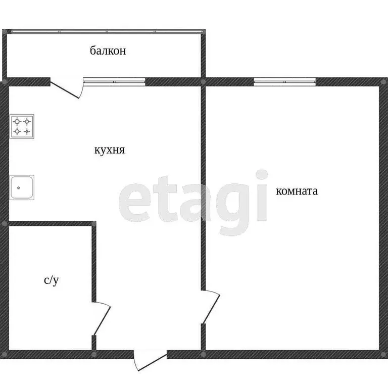 1-комнатная квартира: Белгород, Харьковская улица, 5 (39 м) - Фото 1