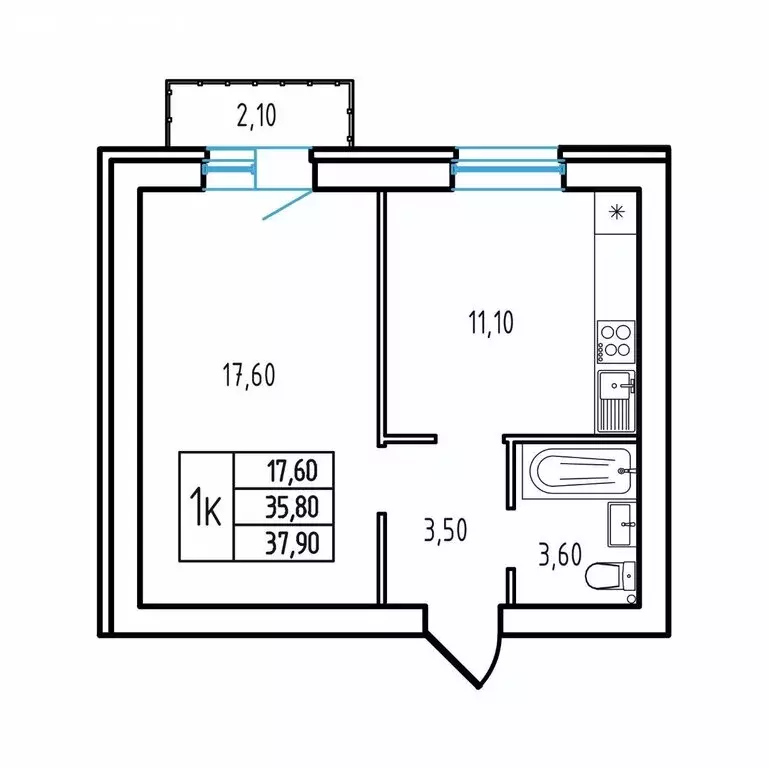 2-комнатная квартира: Заводоуковск, улица Энергетиков, 41В (54 м) - Фото 1