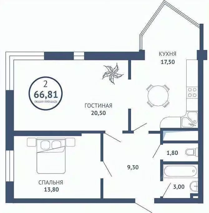 2-к кв. Краснодарский край, Краснодар ул. Совхозная, 1к2 (70.0 м) - Фото 2