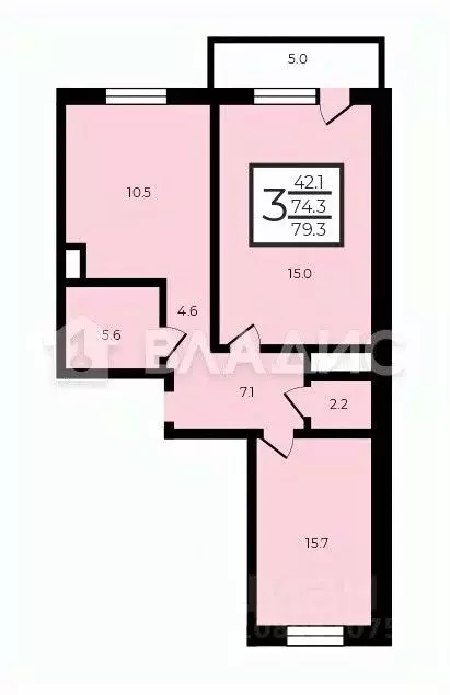 3-к кв. Московская область, Раменское Высоковольтная ул., 21 (75.0 м) - Фото 2