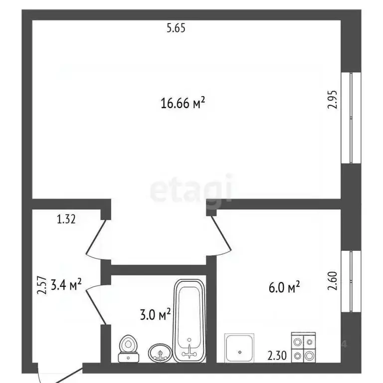 1-к кв. Вологодская область, Череповец ул. Мира, 29 (31.0 м) - Фото 1