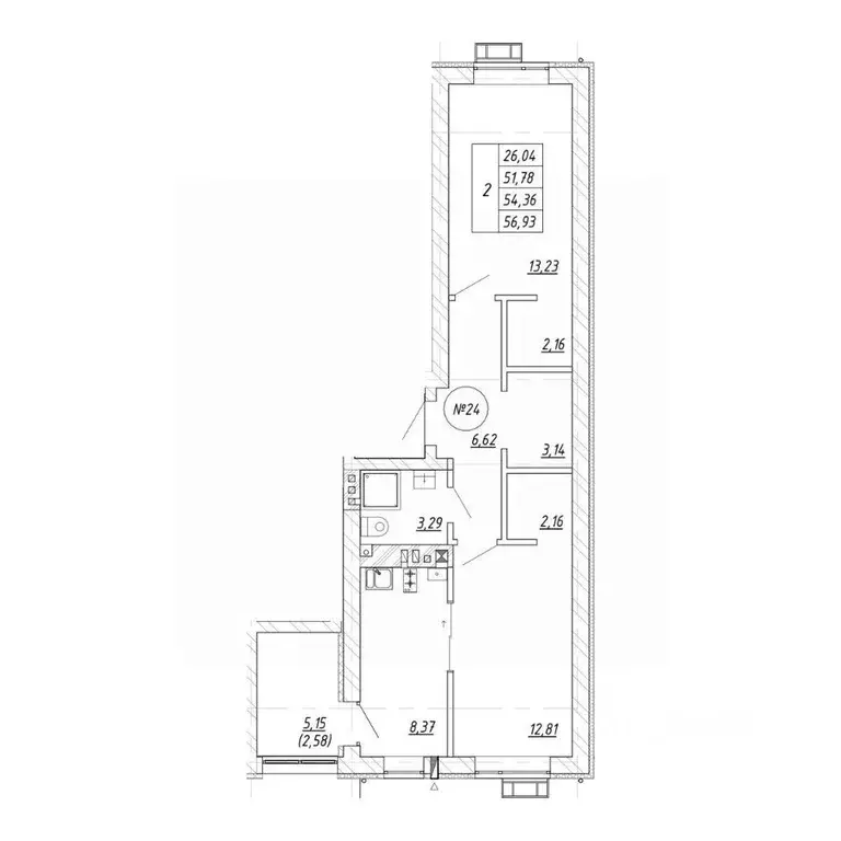 2-к кв. Калининградская область, Зеленоградск  (54.36 м) - Фото 1