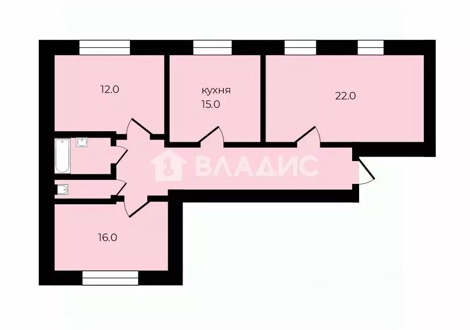 3-к кв. Санкт-Петербург Вербная ул., 18К1 (79.7 м) - Фото 2