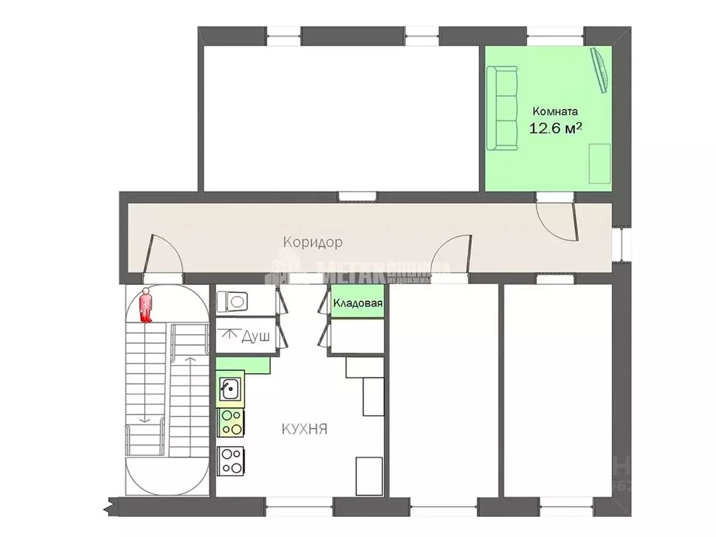 Комната Брянская область, Брянск ул. Дзержинского, 30 (12.6 м) - Фото 2