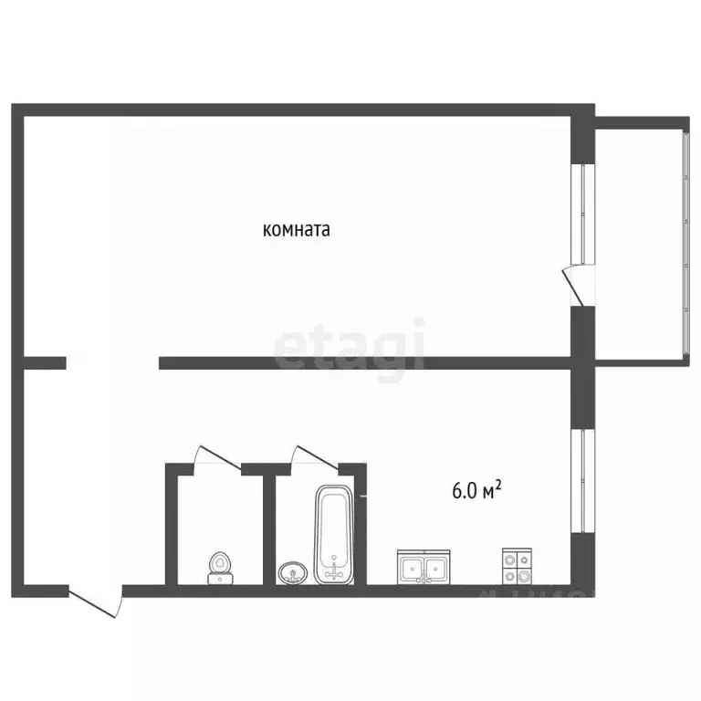 1-к кв. Московская область, Клин ул. 50 лет Октября, 33 (30.6 м) - Фото 2
