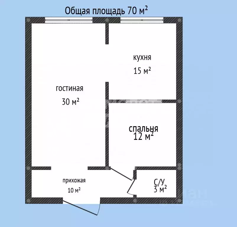 2-к кв. Дагестан, Махачкала ул. Халимбекаульская, 33Бк2 (70.0 м) - Фото 2