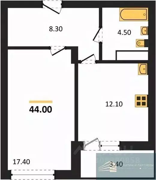 1-к кв. Воронежская область, Воронеж бул. Содружества, 1 (44.0 м) - Фото 0