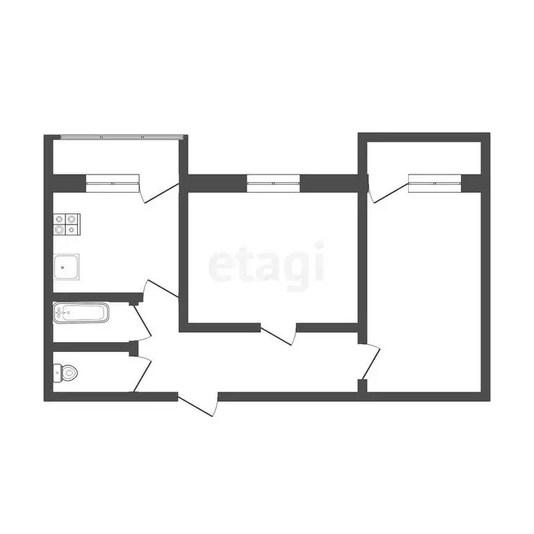 2-комнатная квартира: Томск, улица Лебедева, 87 (52.1 м) - Фото 0